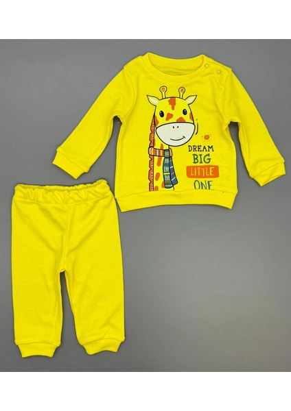 Bebek Zürafa Baskılı Çıt Çıtlı Alt Üst Ikili Gündelik Takım 6-18 Ay modelleri