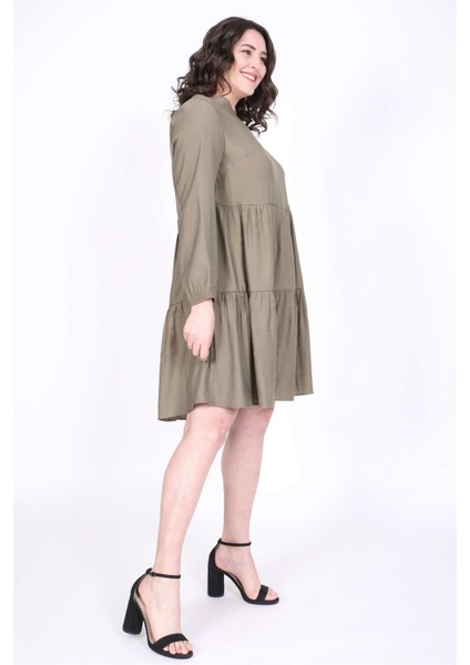 V Yaka Katlı Elbise indirimleri