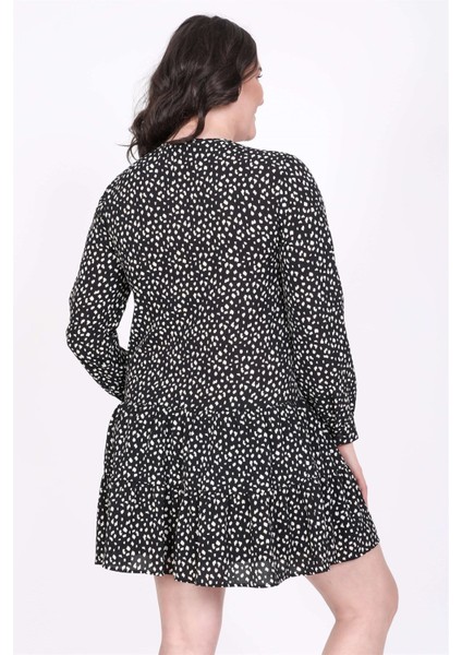 Önü Bağcıklı Eteği Fırfırlı Elbise