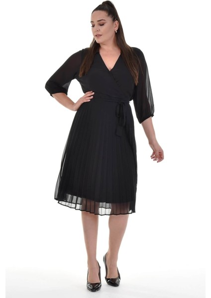 Astarlı Şifon Pliseli Elbise fiyatları