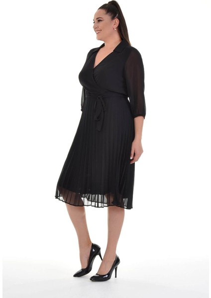 Astarlı Şifon Pliseli Elbise modelleri