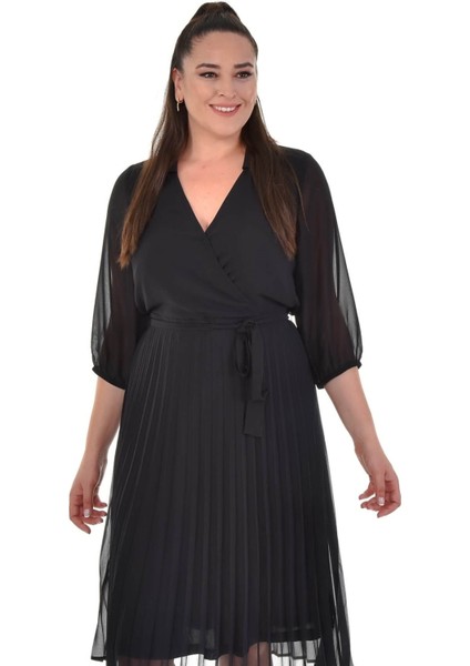 Astarlı Şifon Pliseli Elbise fırsatları