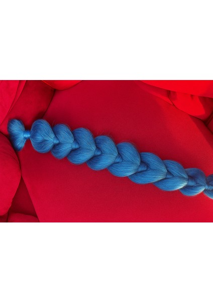 Canlı Mavi Kalın Örgü Saç Eklentisi-Punk Tarz Takma Saç Modeli-Renkli Örgü Saç Eklentisi-Festival Tarzı Mavi Rasta Örgü fiyatları