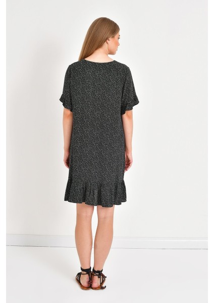 Eteği ve Kolları Fırfırlı Elbise indirimleri