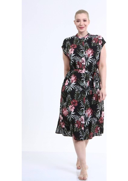 Düşük Kol Gömlek Elbise