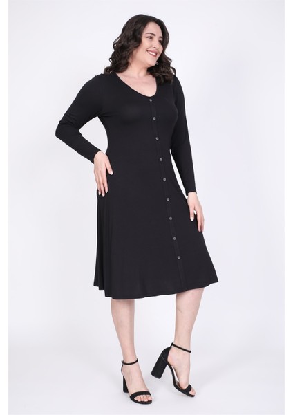 Önden Düğmeli A Kesim Elbise fiyatları