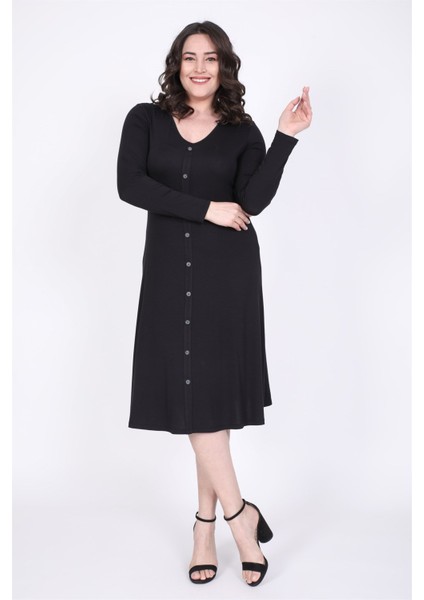 Önden Düğmeli A Kesim Elbise fırsatları