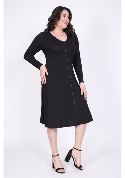 Önden Düğmeli A Kesim Elbise indirimleri