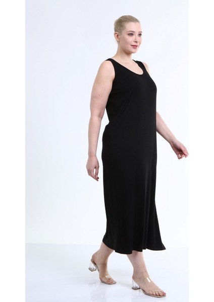 Askılı Yırtmaç Detaylı Penye Elbise fırsatları