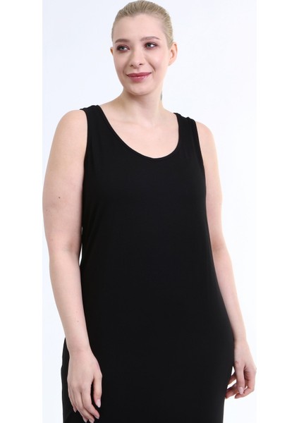 Askılı Yırtmaç Detaylı Penye Elbise indirimleri