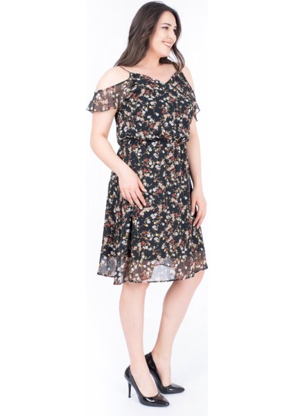 Düşük Kol Şifon Elbise indirimleri