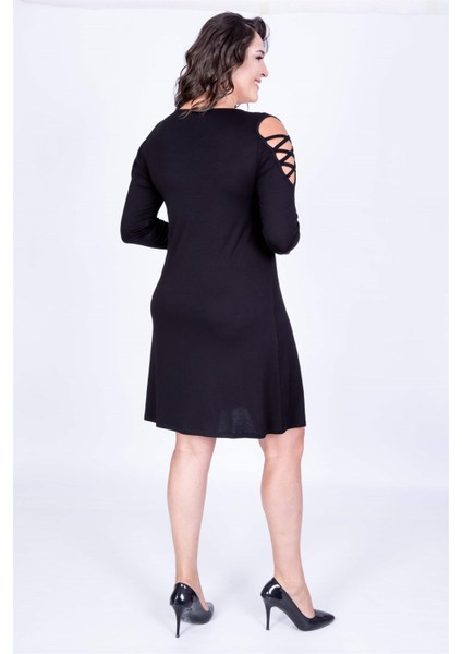 Kol Biyeli Çerçeveli Elbise