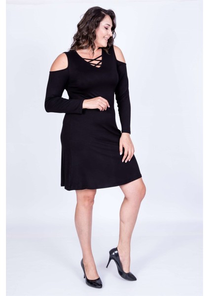 Kol Çerçeveli Biye Detaylı Elbise indirimleri