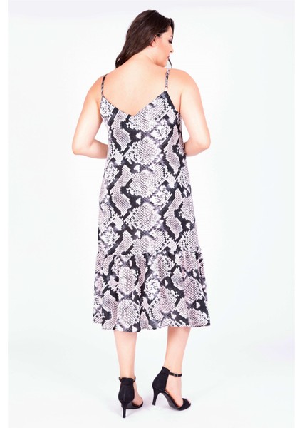 Önden Düğmeli Eteği Büzgülü Elbise