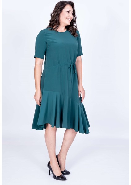 Eteği Asimetrik Volanlı Elbise fiyatları