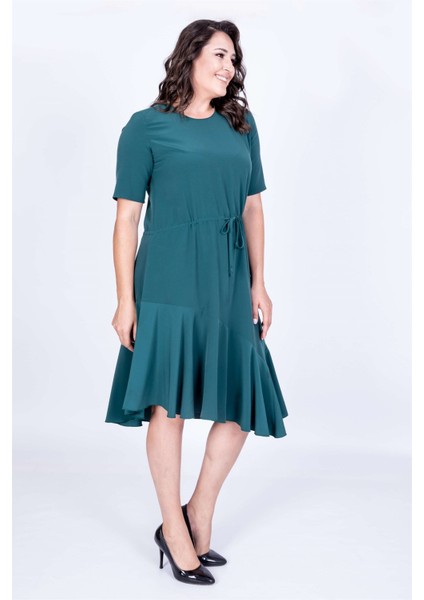 Eteği Asimetrik Volanlı Elbise indirimleri