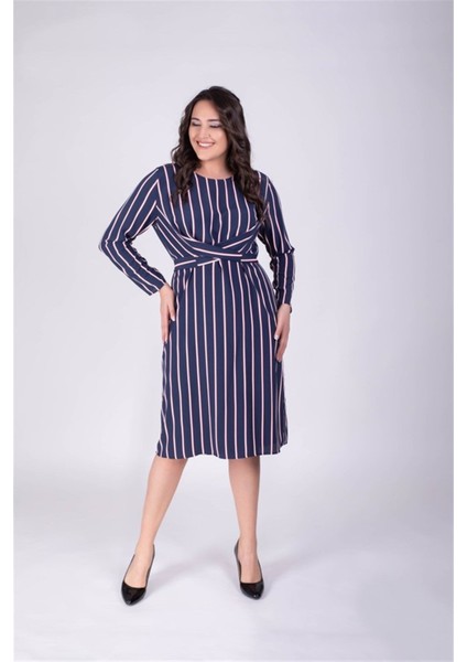 Bağlama Detaylı Çizgili Elbise fırsatları