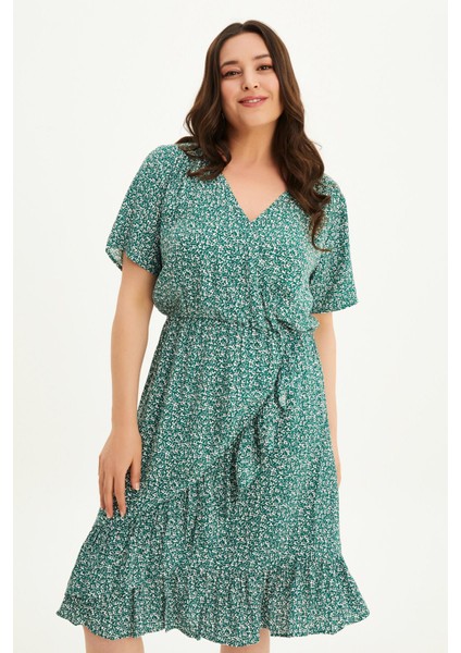 Anvelop Fırfır Detaylı Elbise