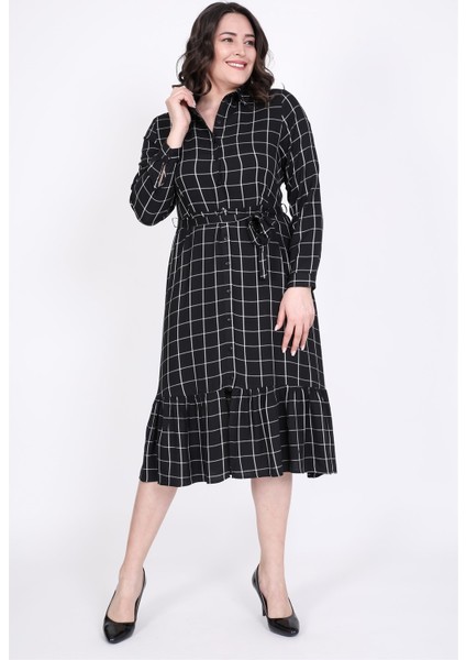 Eteği Fırfırlı Gömlek Elbise