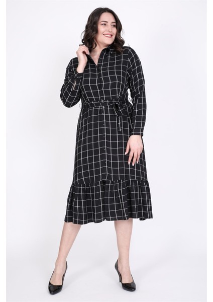 Eteği Fırfırlı Gömlek Elbise fırsatları