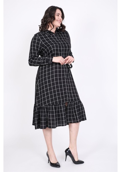 Eteği Fırfırlı Gömlek Elbise indirimleri