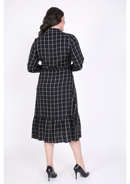 Eteği Fırfırlı Gömlek Elbise