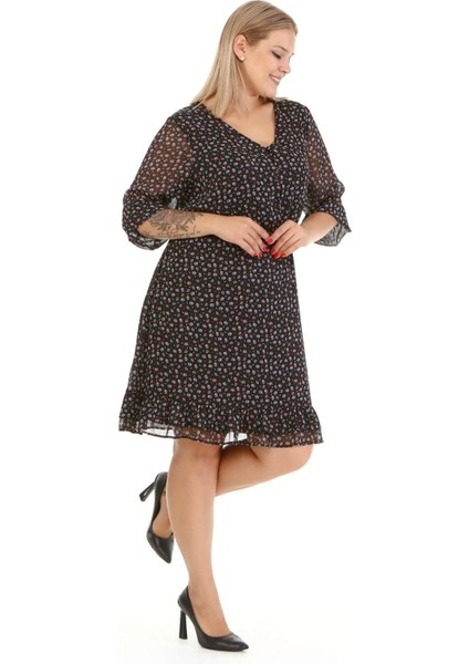 Astarlı Şifon Gipe Detaylı Elbise fiyatları