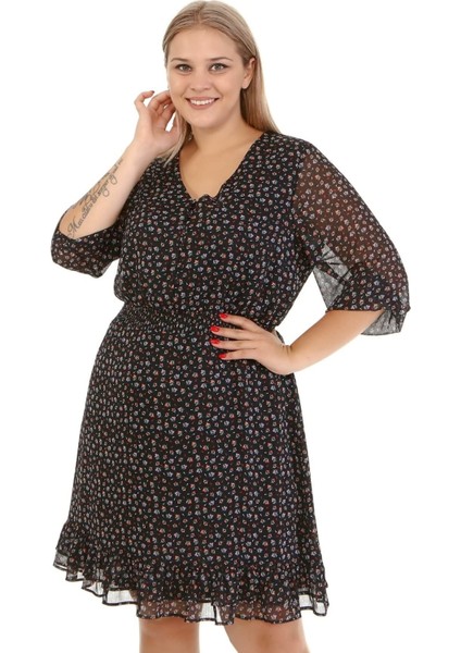 Astarlı Şifon Gipe Detaylı Elbise fırsatları