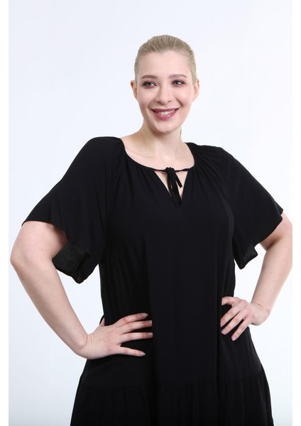 Astarlı Pelerin Kol Fırfırlı Elbise fırsatları