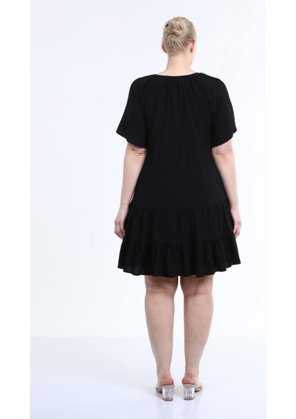 Astarlı Pelerin Kol Fırfırlı Elbise indirimleri