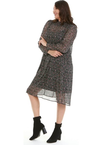 Astarlı Şifon Gipe Detaylı Elbise modelleri