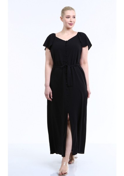 Kolları Volanlı Uzun Elbise modelleri