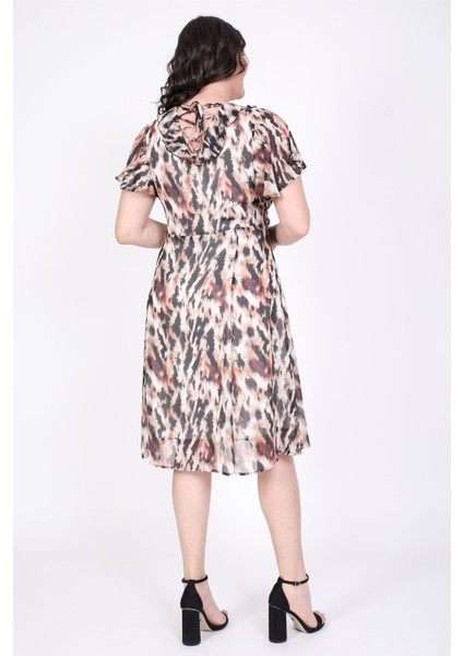 Arkası Çapraz Biyeli Şifon Elbise modelleri