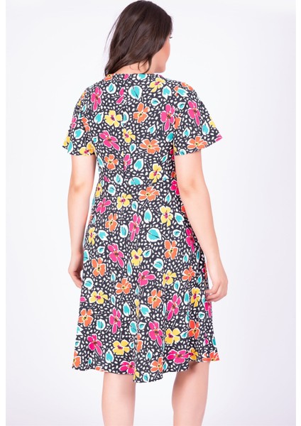 Pelerin Kol Çiçekli Elbise
