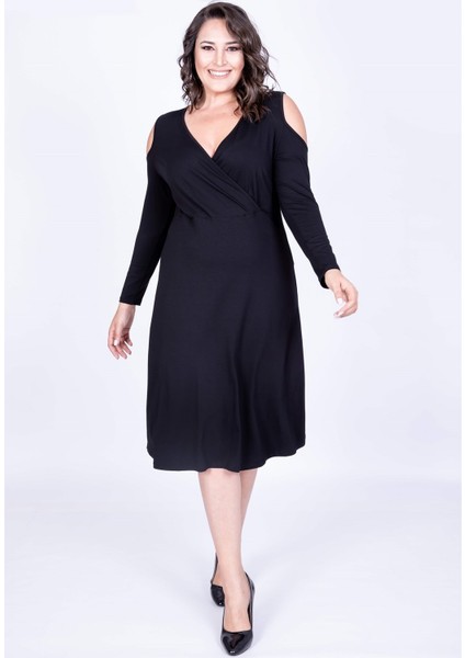 Çerçeve Kollu Anvelop Elbise