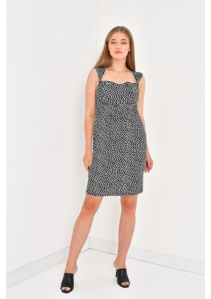 Siyah Puantili Elbise
