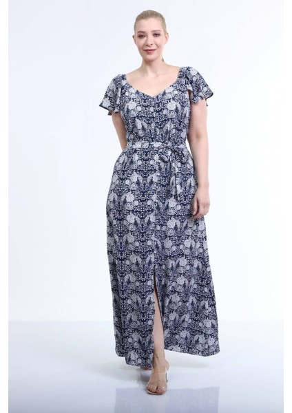 Kolları Volanlı Uzun Elbise fiyatları