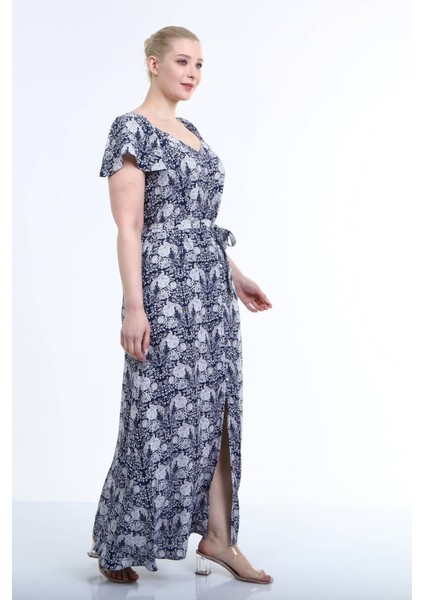 Kolları Volanlı Uzun Elbise modelleri