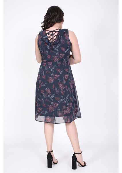 Çapraz Biyeli Astarlı Şifon Elbise modelleri