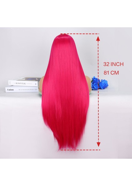 Koyu Pembe Ekstra Uzun Tül Peruk indirimleri