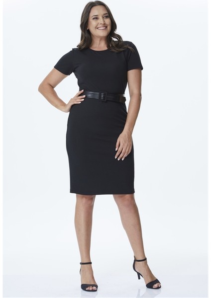 Beli Kemerli Örme Elbise