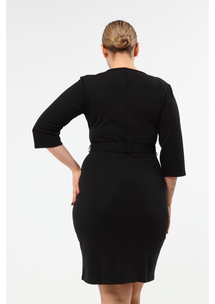 Beli Kemerli Örme Elbise