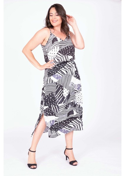 İp Askılı Beli Lastikli Yırtmaçlı Elbise fırsatları