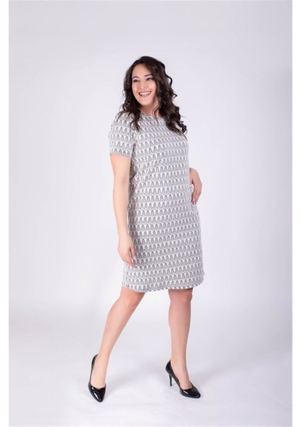 Fermuar Detaylı Cepli Elbise