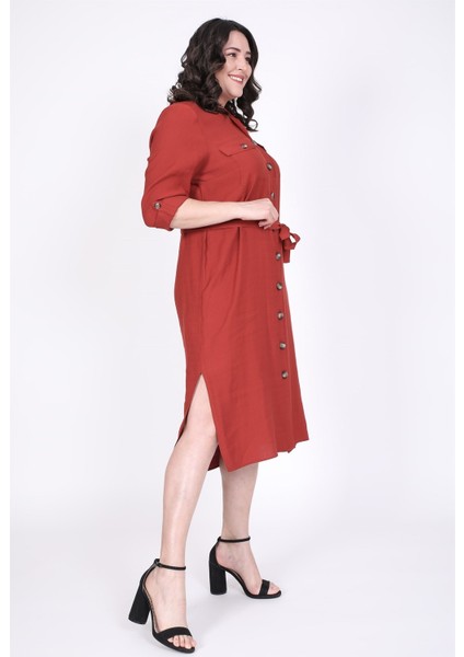 Cepli Kuşaklı Jakarlı Elbise fiyatları