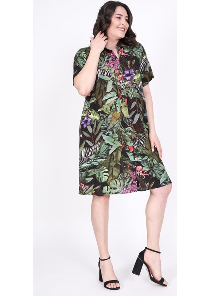 Viskon Kısa Kollu Gömlek Elbise fiyatları