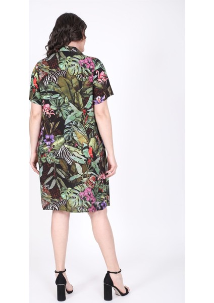 Viskon Kısa Kollu Gömlek Elbise modelleri