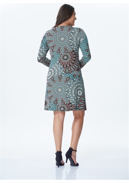 Yakası Çapraz Biyeli Örme Elbise