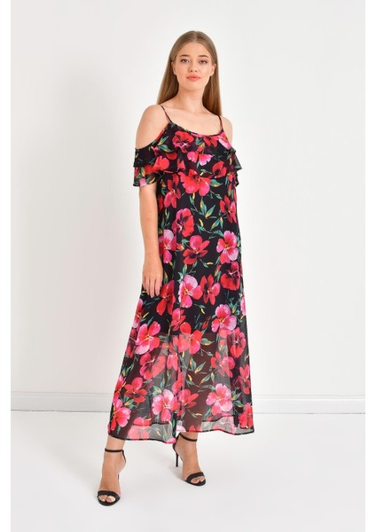 Volanlı Maxi Elbise