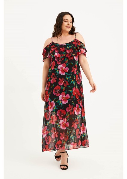 Volanlı Maxi Elbise